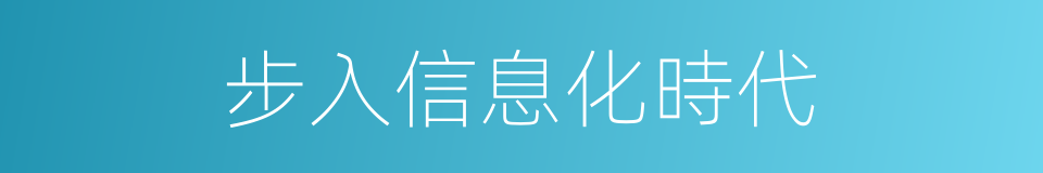 步入信息化時代的同義詞