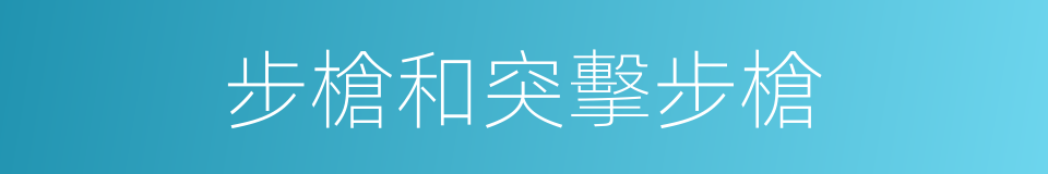 步槍和突擊步槍的同義詞