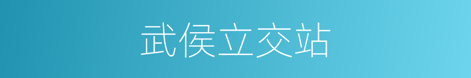 武侯立交站的同义词
