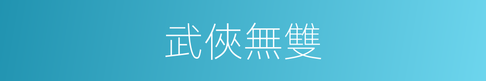 武俠無雙的同義詞