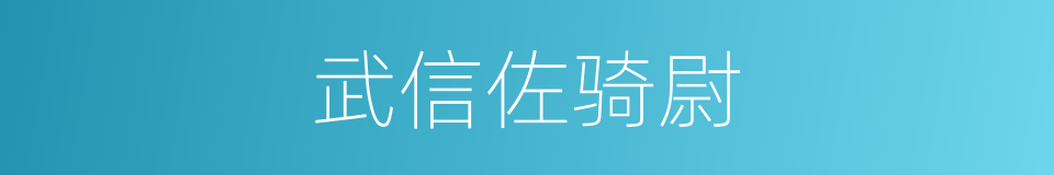武信佐骑尉的同义词