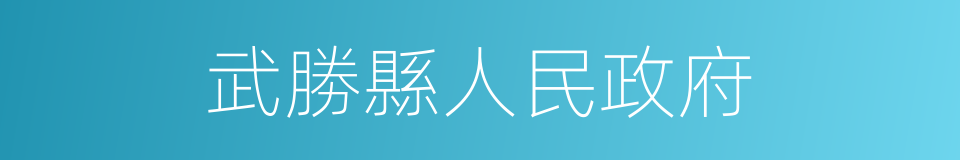 武勝縣人民政府的同義詞