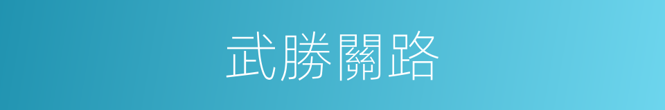 武勝關路的同義詞
