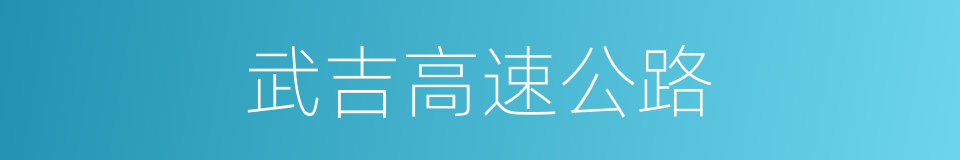 武吉高速公路的同义词