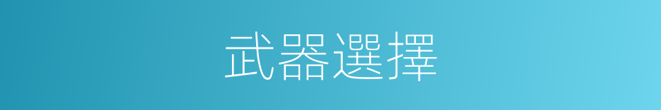 武器選擇的同義詞