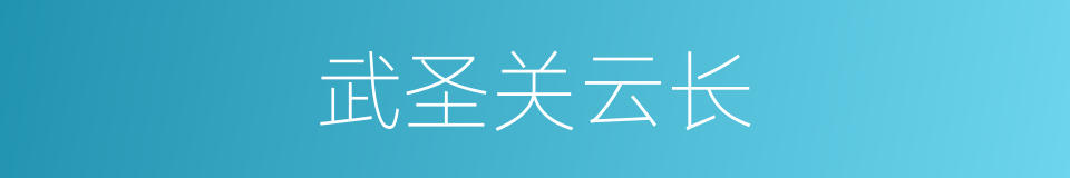 武圣关云长的同义词