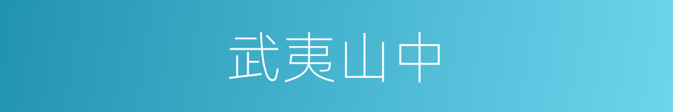 武夷山中的同义词