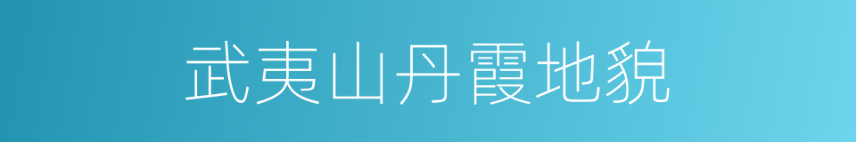 武夷山丹霞地貌的同义词