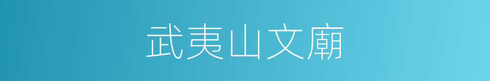 武夷山文廟的同義詞