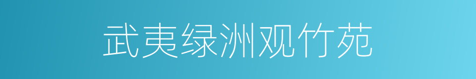 武夷绿洲观竹苑的同义词