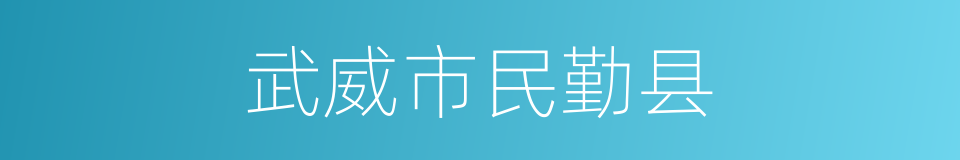 武威市民勤县的同义词