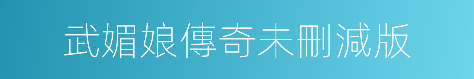 武媚娘傳奇未刪減版的同義詞