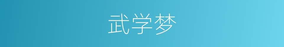 武学梦的同义词