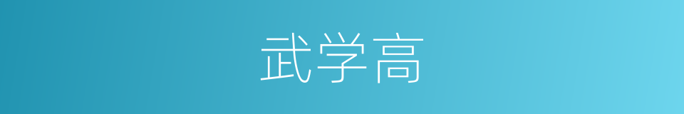 武学高的同义词
