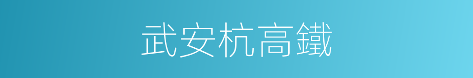 武安杭高鐵的同義詞