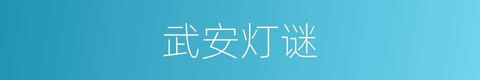 武安灯谜的同义词