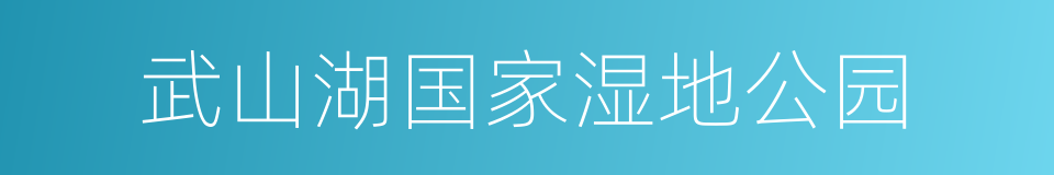 武山湖国家湿地公园的同义词