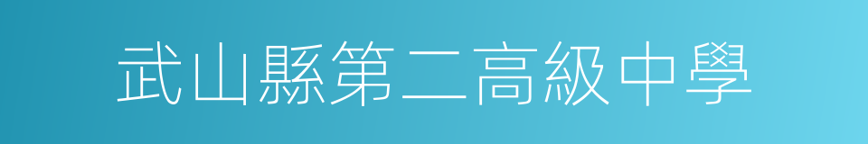 武山縣第二高級中學的同義詞