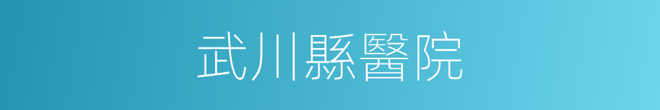 武川縣醫院的同義詞