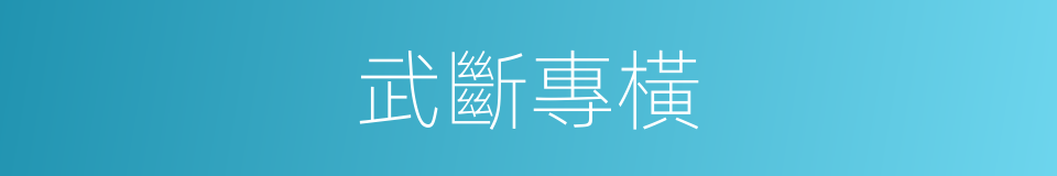 武斷專橫的意思