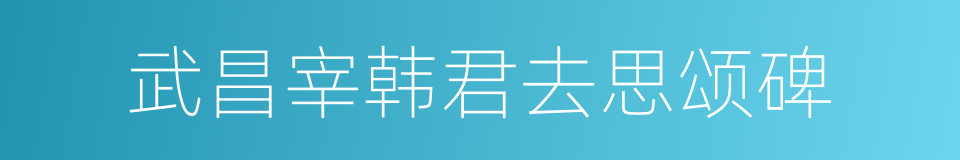 武昌宰韩君去思颂碑的同义词