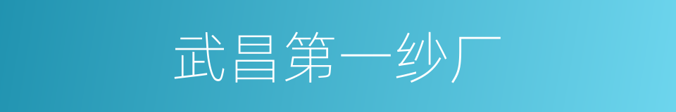 武昌第一纱厂的同义词