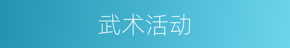 武术活动的同义词