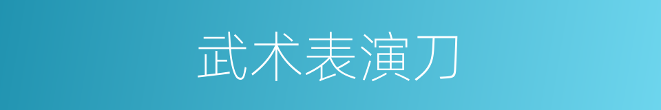 武术表演刀的同义词