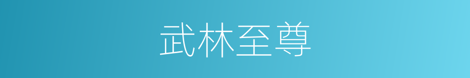 武林至尊的意思