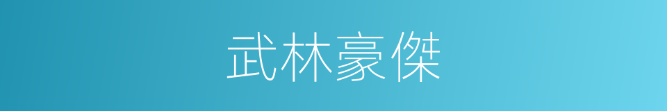武林豪傑的同義詞