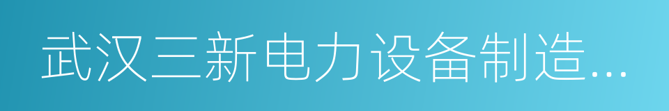 武汉三新电力设备制造有限公司的同义词