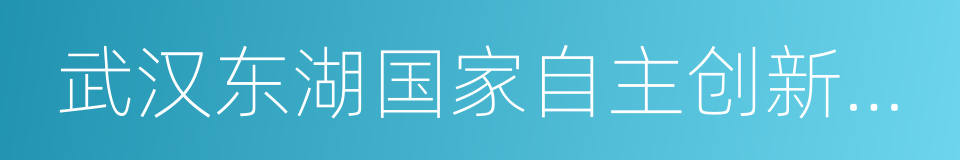 武汉东湖国家自主创新示范区的同义词