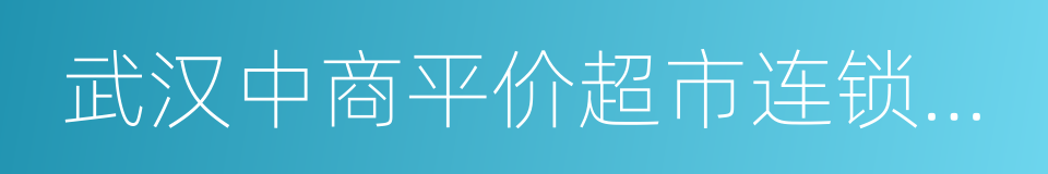 武汉中商平价超市连锁有限责任公司的同义词