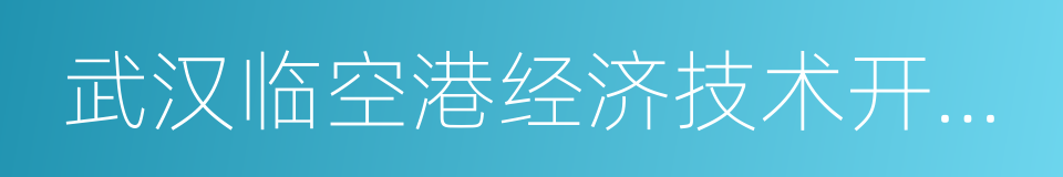 武汉临空港经济技术开发区的同义词