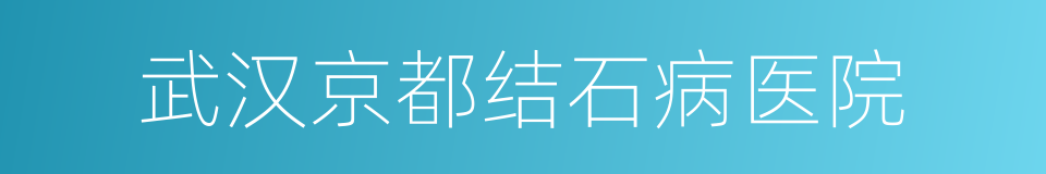 武汉京都结石病医院的同义词