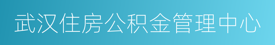 武汉住房公积金管理中心的同义词