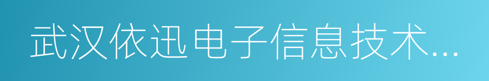 武汉依迅电子信息技术有限公司的同义词