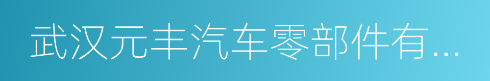 武汉元丰汽车零部件有限公司的同义词