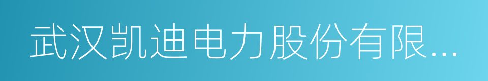 武汉凯迪电力股份有限公司的同义词