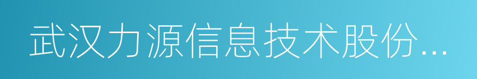 武汉力源信息技术股份有限公司的同义词