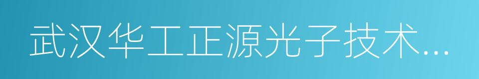 武汉华工正源光子技术有限公司的同义词