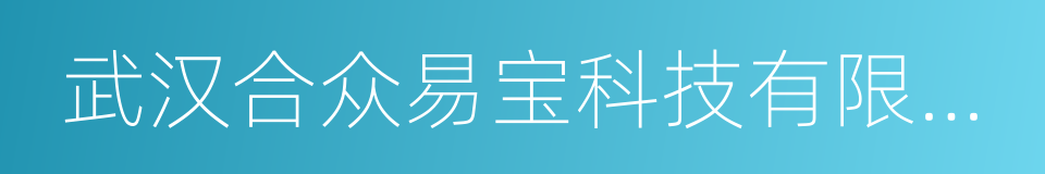 武汉合众易宝科技有限公司的意思