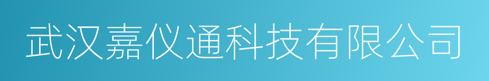 武汉嘉仪通科技有限公司的同义词