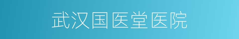 武汉国医堂医院的同义词