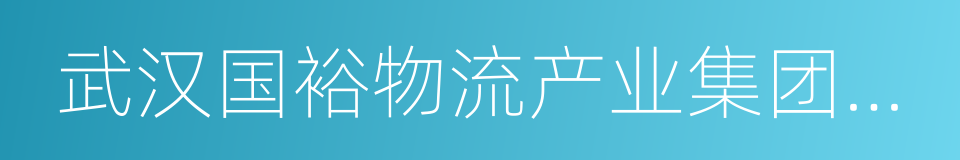 武汉国裕物流产业集团有限公司的同义词