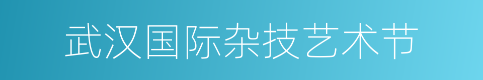 武汉国际杂技艺术节的同义词