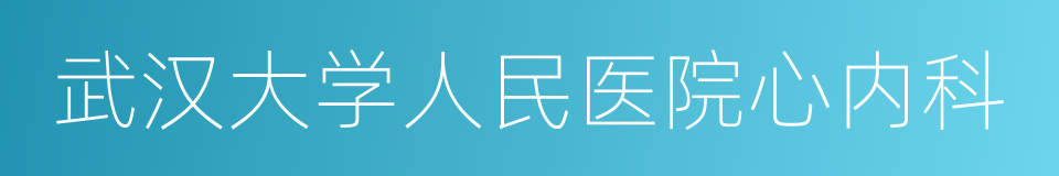 武汉大学人民医院心内科的同义词