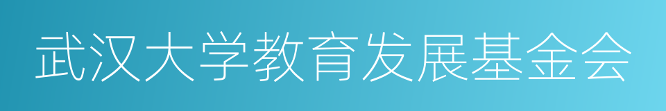 武汉大学教育发展基金会的同义词