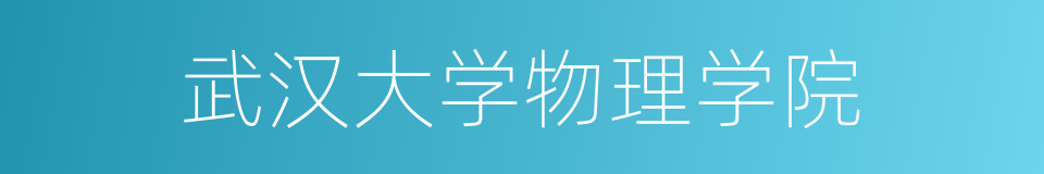 武汉大学物理学院的同义词