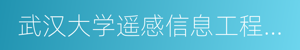 武汉大学遥感信息工程学院的同义词